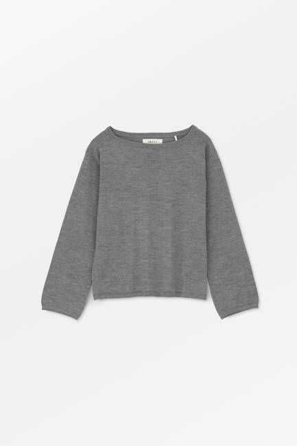 Amethyst boatneck blouse - Grey melange