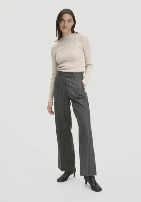 Pinstripe Relaxed Trousers made from pure organic virgin wool