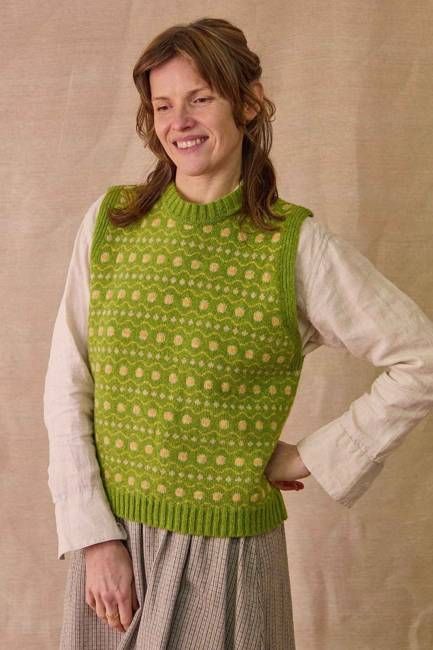 Fair Isle Vest | Chartreuse