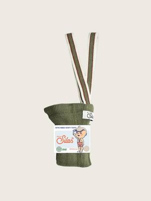 Olive Striped Shorty Cotton Tights