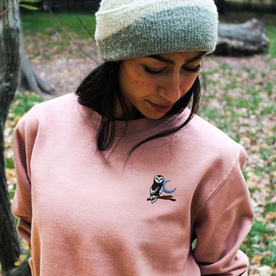 Besticktes Sweatshirt mit Nachteule (Unisex)