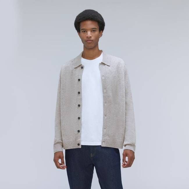 The Merino-Blend Sweater Polo |  Heathered Grey