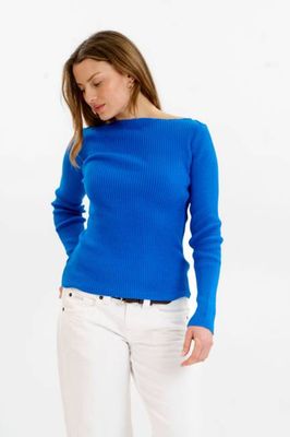 WASABI Organic Cotton Rib Knit Top - Blue