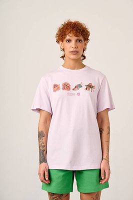 L.E Denver - Baumwoll-T-Shirt in Arthouse & Yak: Lilac Fantasy Animals
