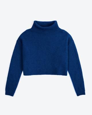 Lowie Navy Cropped Funnel Neck