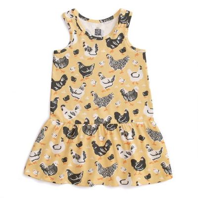 Valencia Dress - Chicken Family Yellow