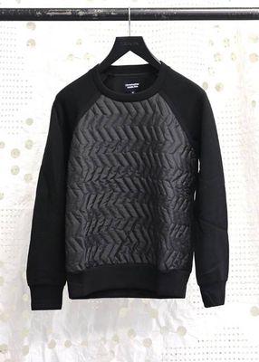 Quilted Pullover Crew Black