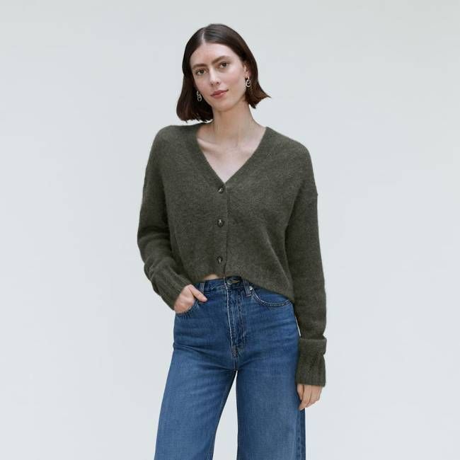 The Alpaca V-Neck Cropped Cardigan | Kambaba