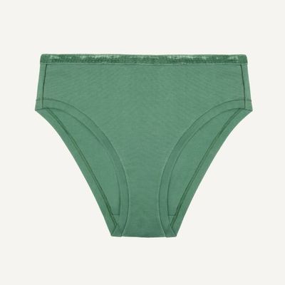 Organic Cotton Mid-Rise Bikini in Willow
