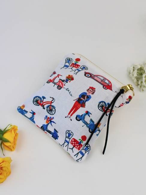 Paris Sidewalk Square Zip Pouch