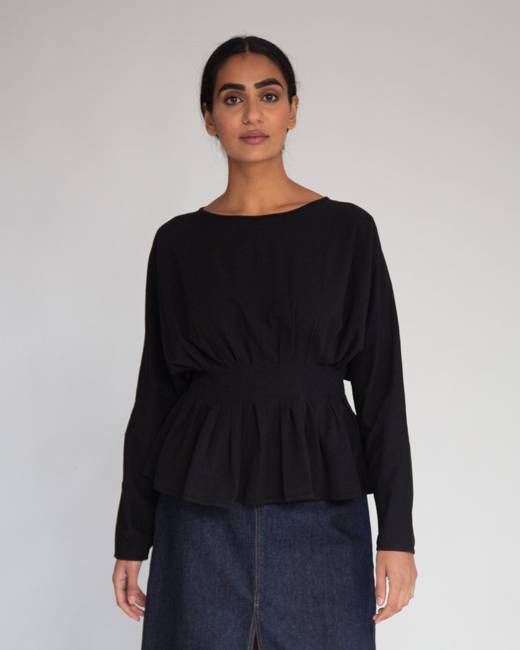 Raquel Organic Cotton & Tencel Top In Black