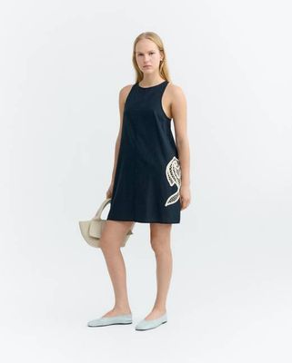 Short hand embroidered dress fish Aniela