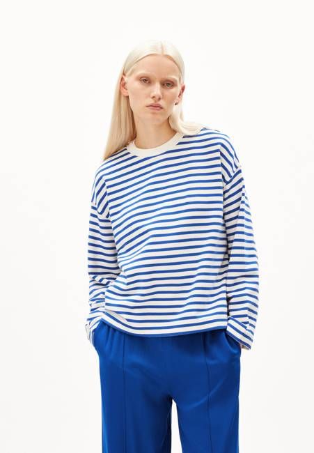 FRANKAA MAARLEN STRIPE SWEAT | dynamo blue-undyed