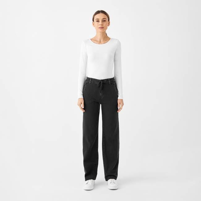 DEW Flared Soft Denim - French Pocket - Black Denim