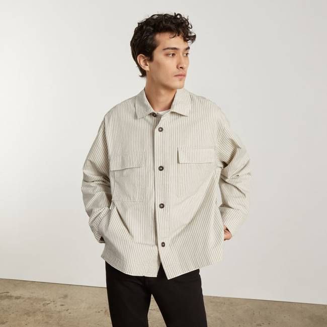 The Everyone Spring Shirt Jacket | Navy Stripe
