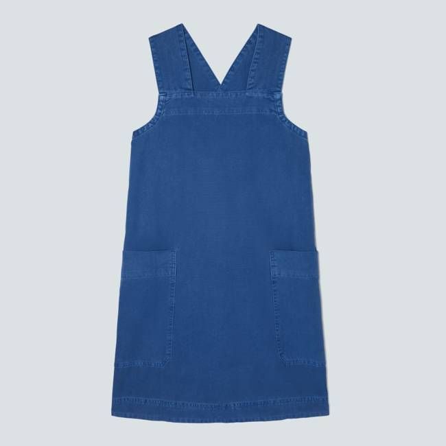 The Cross-Back Apron Mini Dress | Deep Blue