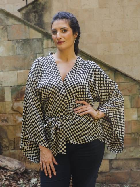 Makeda Kimono Silk Blouse