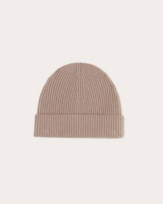 The Cashmere Ribbed Beanie | Dusty Rose