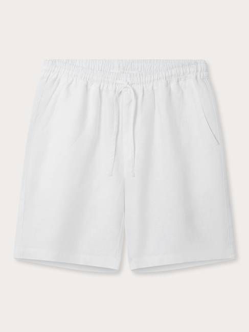 Men's White Joulter Linen Shorts