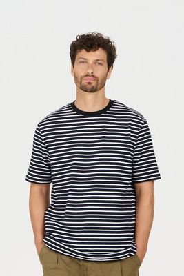 CLAUDE Organic Cotton Top - Navy Stripe