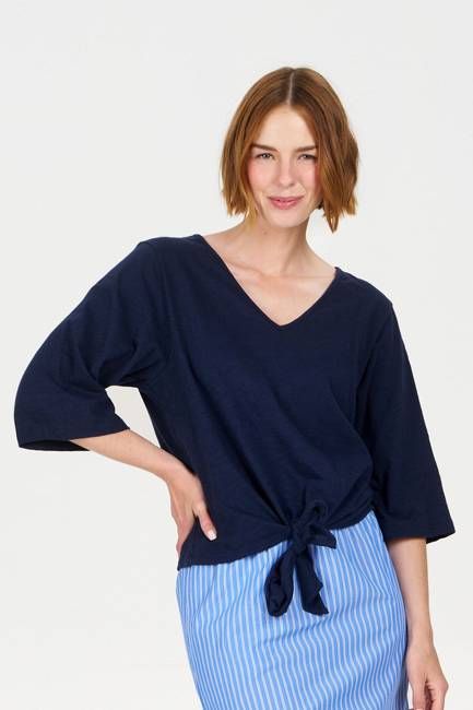LYRA Organic Cotton Top - Navy