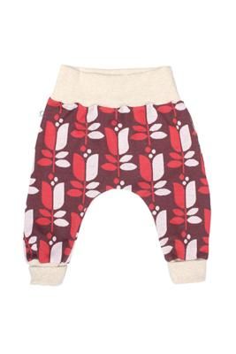 Mitwachsende Jaquard-Krabbelhose Jacki Tulpen braun -