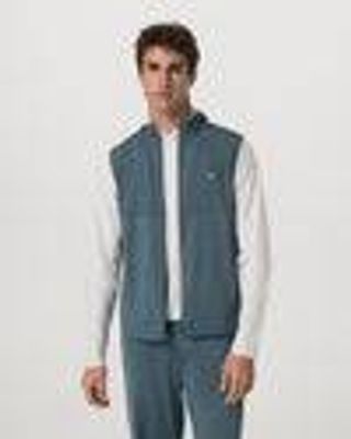 Sunday Element Vest | Blue Sea Heather Full-Zip Vest | Vuori