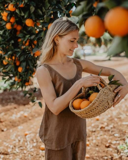 Lotta - Linen Top in Brown