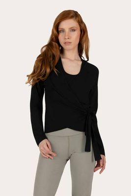 Aurora Wrap Yoga Vest – Onyx Black