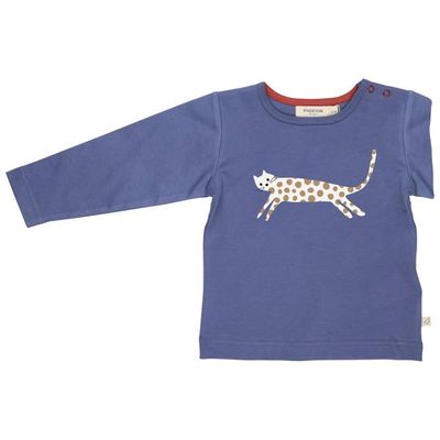 T-Shirt (Single Print) - Cat, Blue