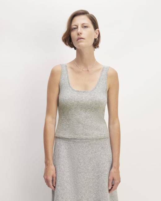 The Cozy-Stretch Tank | Heathered Grey