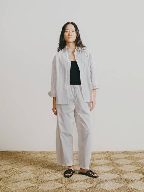 All Day Pant, Japanese Organic Cotton, Isla Stripe