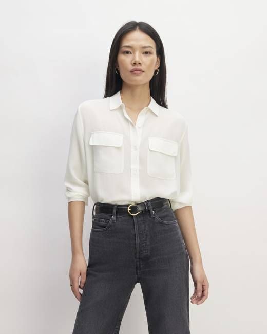 The Utility Shirt in Washable Silk | Off-White