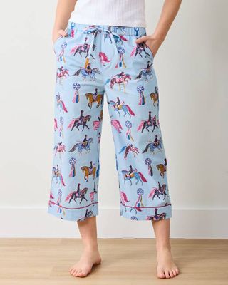 Horse Show - Cropped PJ Pants - Blue Ribbon
