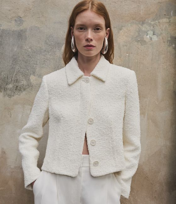 Short Tweed Jacket | Cream