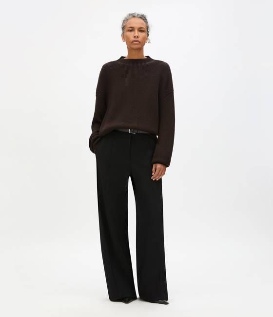 Rib Crewneck | Chocolate