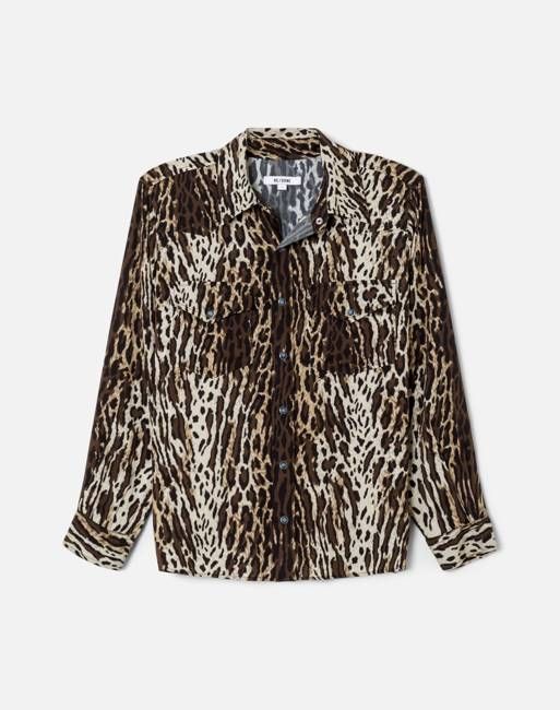 Snap Front Western Shirt - Leopard Print