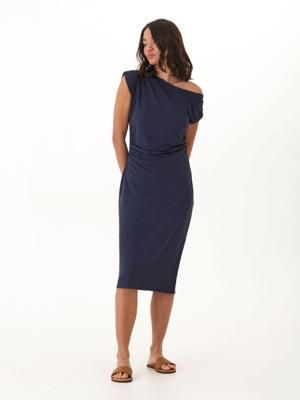 Leoni Luxe Jersey Ruched Midi Dress