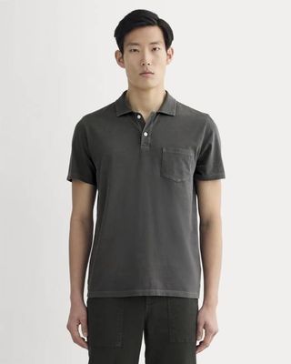 The Essential Organic Garment-Dyed Polo | Black