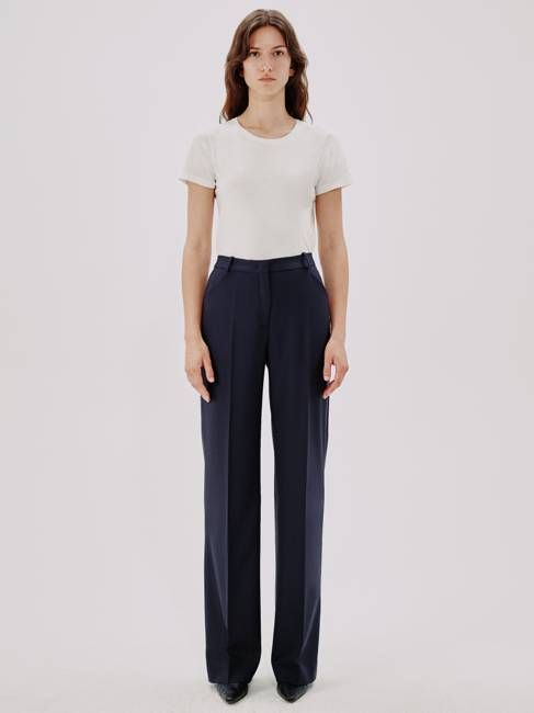 Slight Flare Trouser | Navy