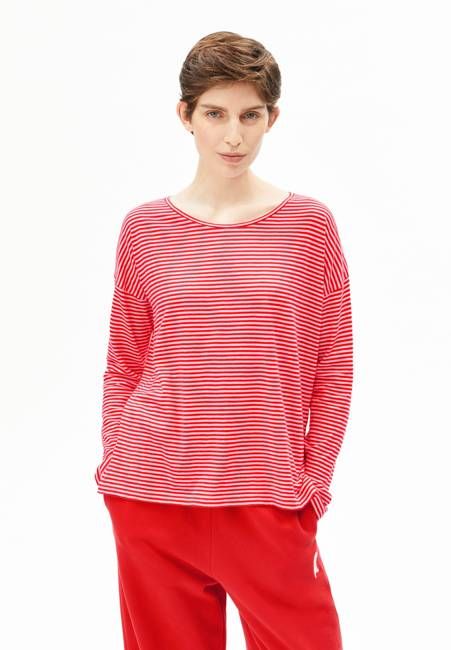 XIANAA STRIPES LONGSLEEVE | pink mist-mars red