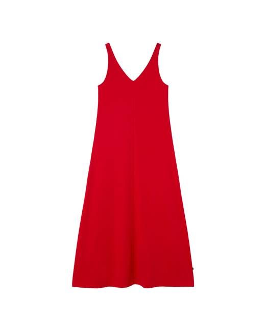 Red long strapped Sade dress