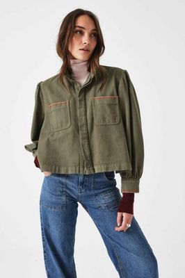 Cropped-Jeansjacke Ziggy in Khaki
