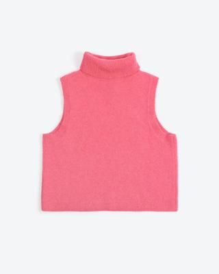 Lowie Pink Alpaca Roll Neck Vest