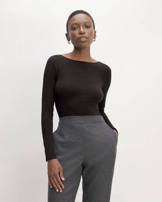 The Supima® Form Scoop-Back Tee | Black