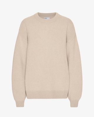 Oversized Merino Wool Crew - Ivory White