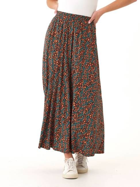 Anastacia Micro Bloom Print Woven Maxi Skirt