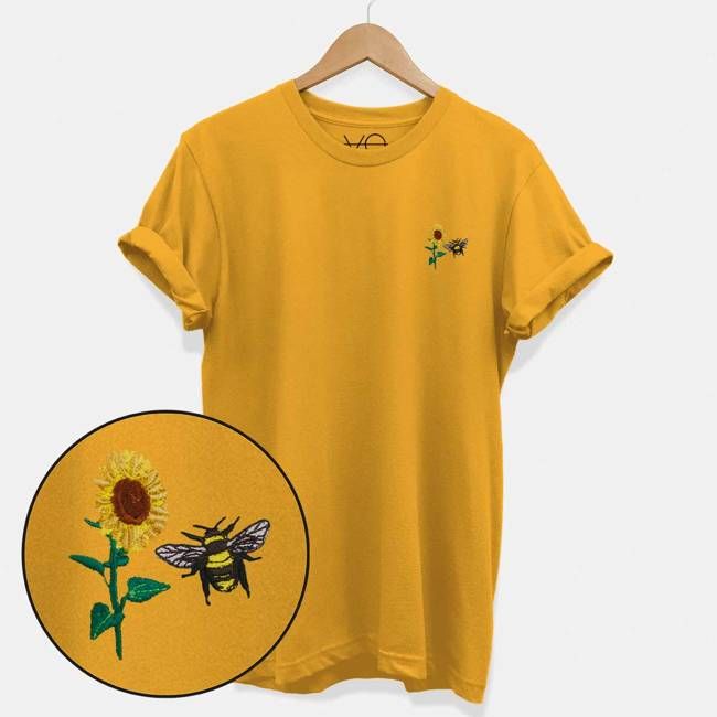 Sunflower Embroidered T-Shirt (Unisex)