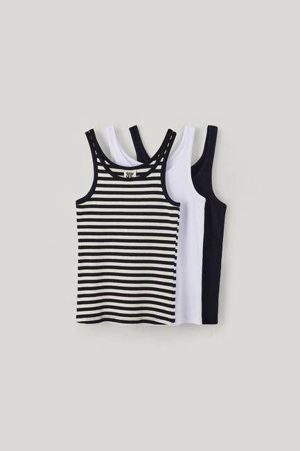 Tully - 3 Pack of Cotton Strappy Vests