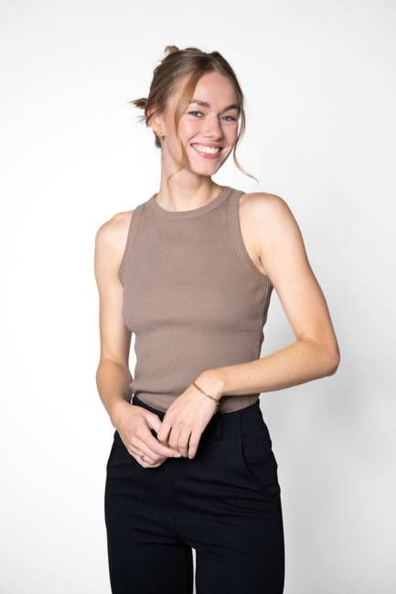 Tank top made of organic cotton, light brown